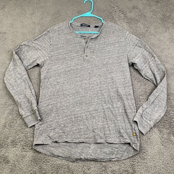 Scotch & Soda Sweater Shirt Men's Large Grey Cotton Henley Long Sleeve - Picture 1 of 11